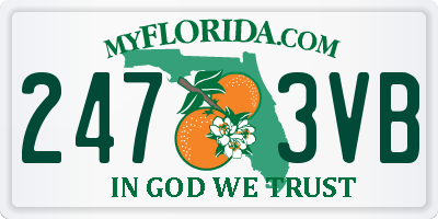 FL license plate 2473VB