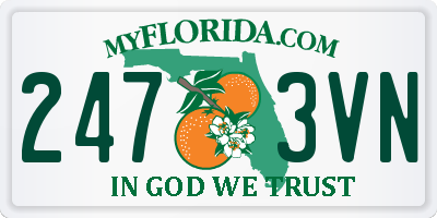 FL license plate 2473VN
