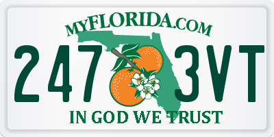 FL license plate 2473VT