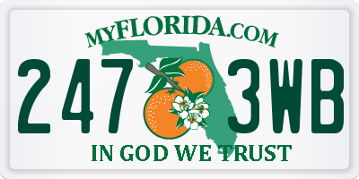 FL license plate 2473WB