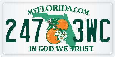 FL license plate 2473WC