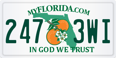 FL license plate 2473WI