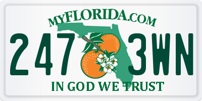 FL license plate 2473WN