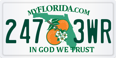 FL license plate 2473WR
