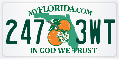 FL license plate 2473WT