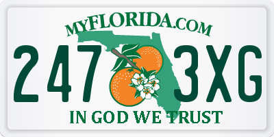 FL license plate 2473XG