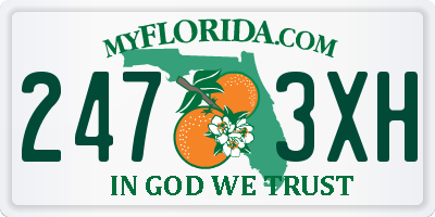 FL license plate 2473XH
