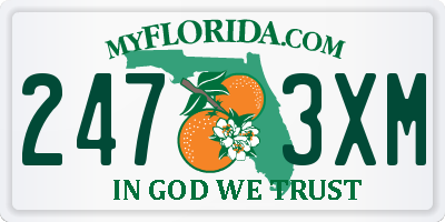 FL license plate 2473XM