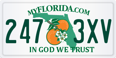FL license plate 2473XV