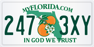 FL license plate 2473XY