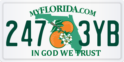 FL license plate 2473YB