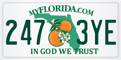 FL license plate 2473YE