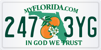 FL license plate 2473YG
