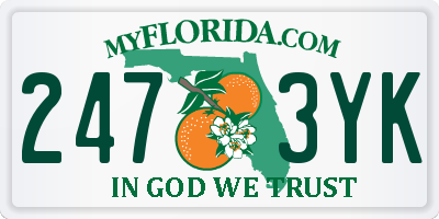 FL license plate 2473YK