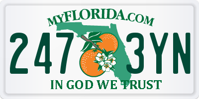 FL license plate 2473YN