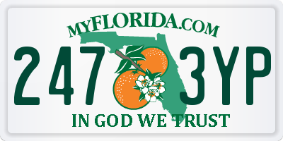 FL license plate 2473YP
