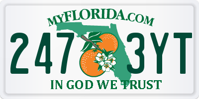 FL license plate 2473YT