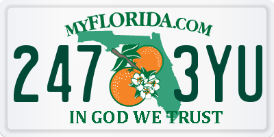 FL license plate 2473YU