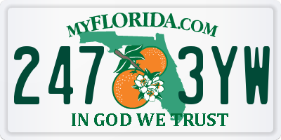 FL license plate 2473YW