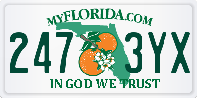 FL license plate 2473YX