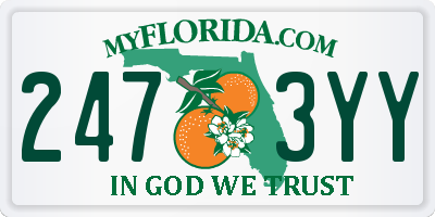 FL license plate 2473YY
