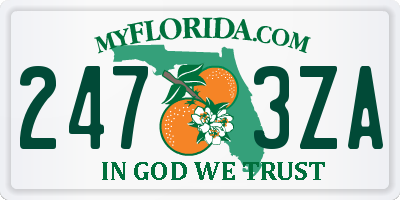 FL license plate 2473ZA