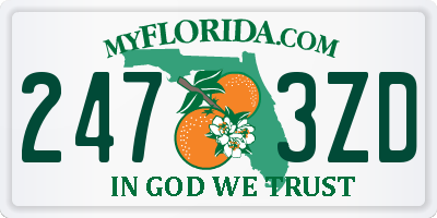 FL license plate 2473ZD