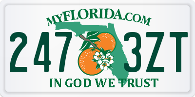 FL license plate 2473ZT