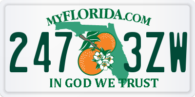 FL license plate 2473ZW