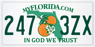 FL license plate 2473ZX