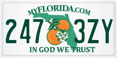 FL license plate 2473ZY