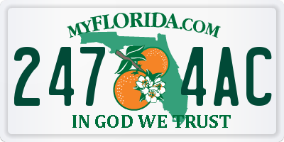 FL license plate 2474AC