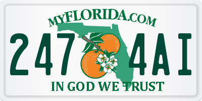 FL license plate 2474AI