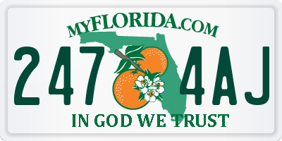 FL license plate 2474AJ