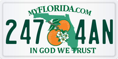 FL license plate 2474AN