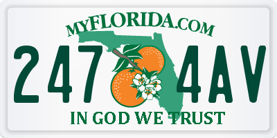 FL license plate 2474AV