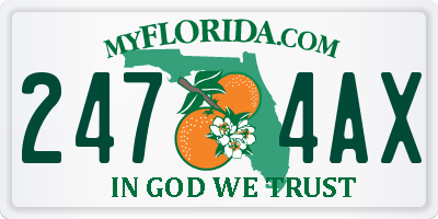 FL license plate 2474AX