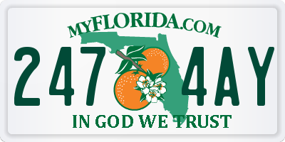 FL license plate 2474AY