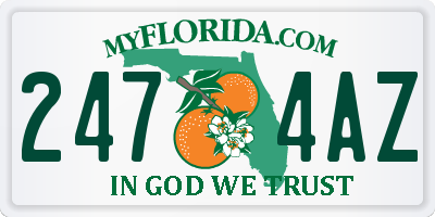 FL license plate 2474AZ