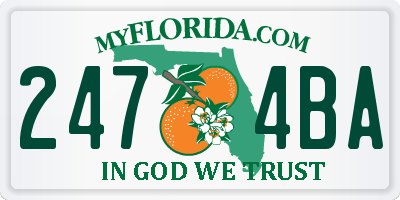 FL license plate 2474BA