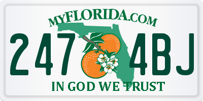 FL license plate 2474BJ