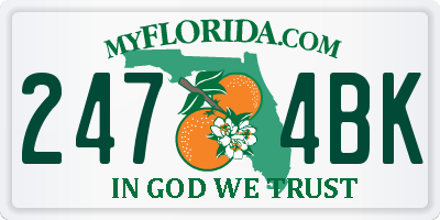 FL license plate 2474BK