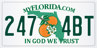 FL license plate 2474BT