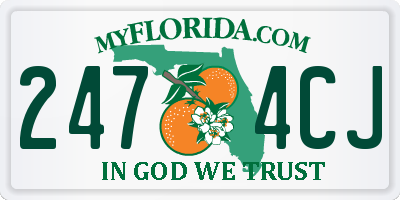 FL license plate 2474CJ