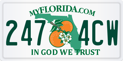 FL license plate 2474CW