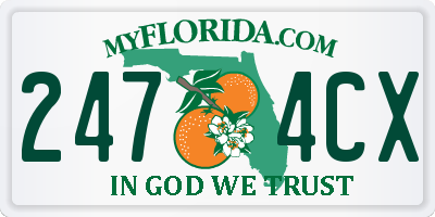 FL license plate 2474CX