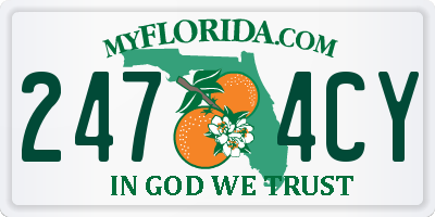 FL license plate 2474CY