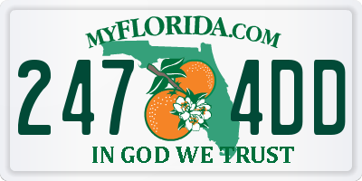 FL license plate 2474DD
