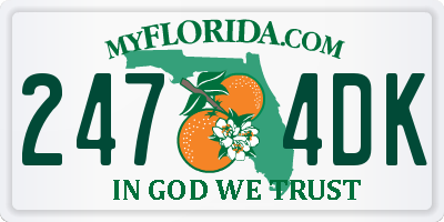FL license plate 2474DK