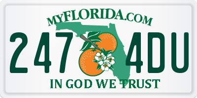 FL license plate 2474DU